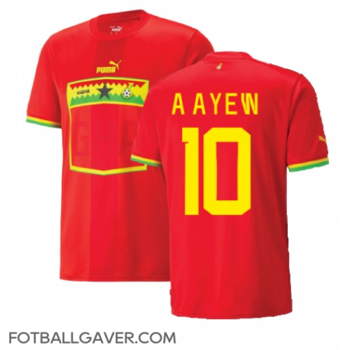 Ghana Andre Ayew #10 Fotballklær Bortedrakt VM 2022 Kortermet